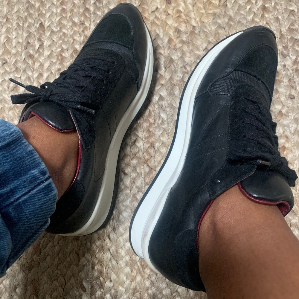 OPENING CEREMONY BLACK LEATHER SNEAKERS